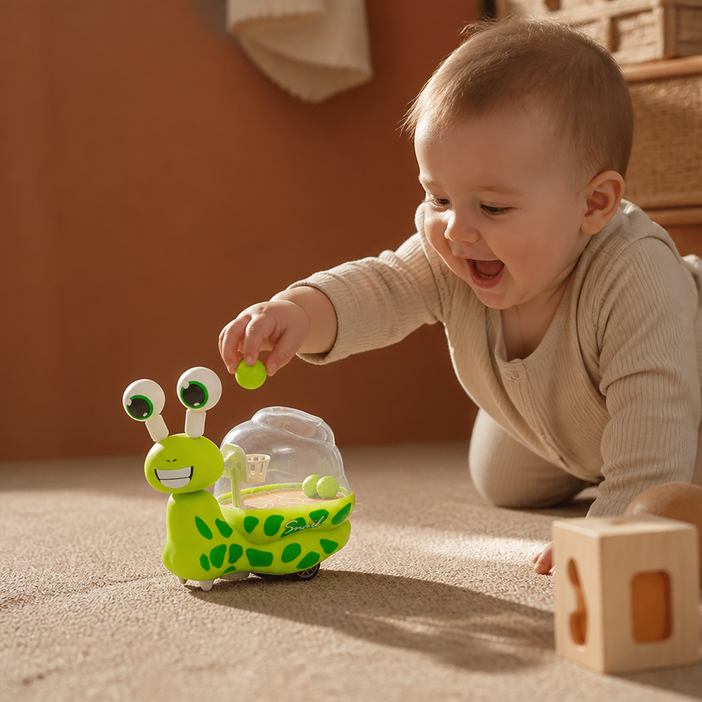 3-in-1 Moving Snail Toy with Basketball Hoop & Telescopic Eyes