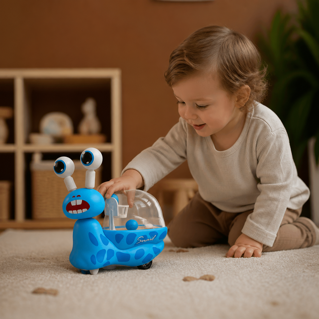 3-in-1 Moving Snail Toy with Basketball Hoop & Telescopic Eyes