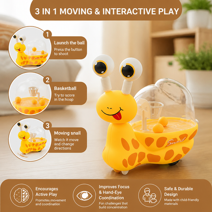 3-in-1 Moving Snail Toy with Basketball Hoop & Telescopic Eyes
