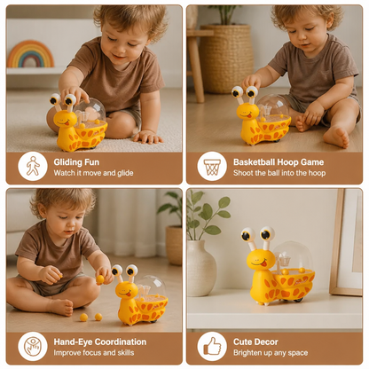 3-in-1 Moving Snail Toy with Basketball Hoop & Telescopic Eyes