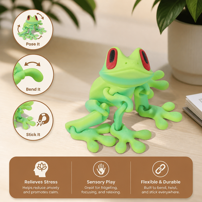 3D Printed Magnetic Flexible Frog Fidget Toy