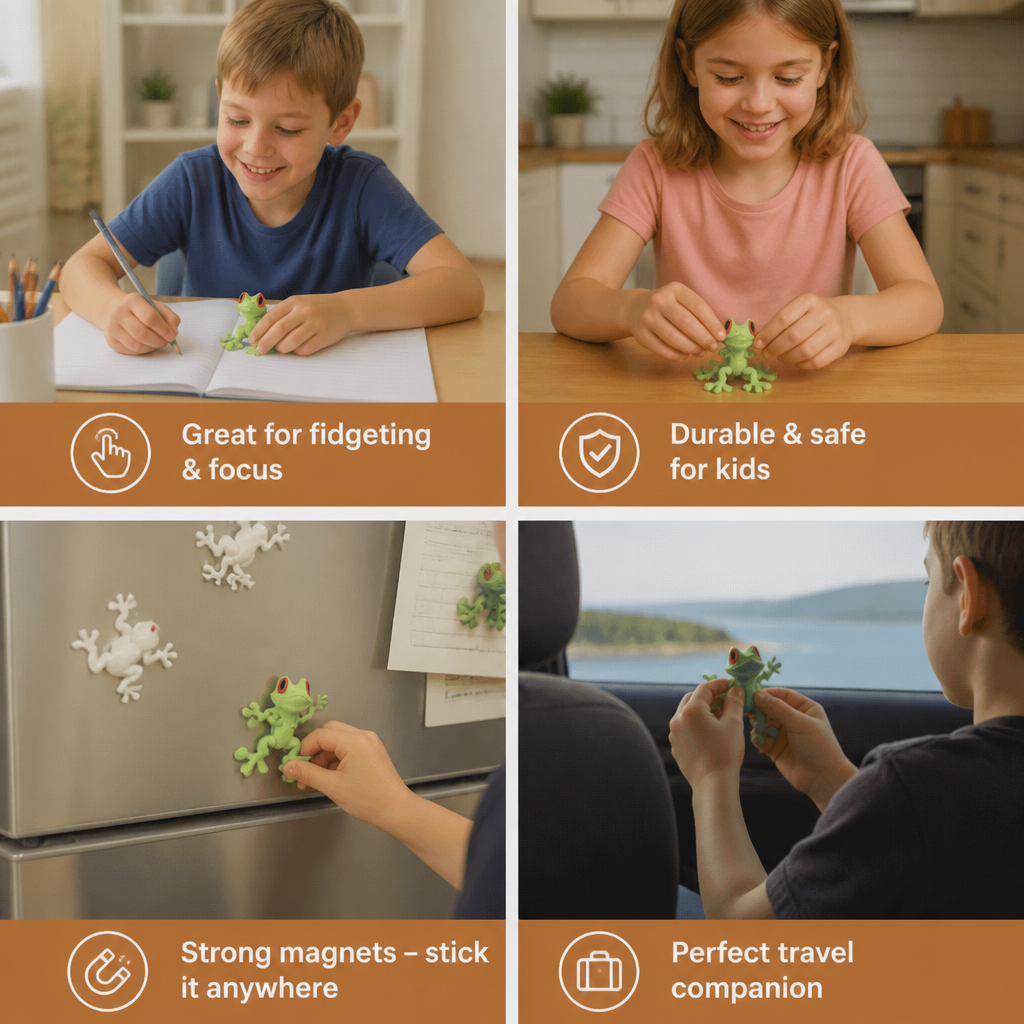 3D Printed Magnetic Flexible Frog Fidget Toy