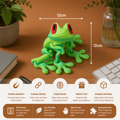 3D Printed Magnetic Flexible Frog Fidget Toy