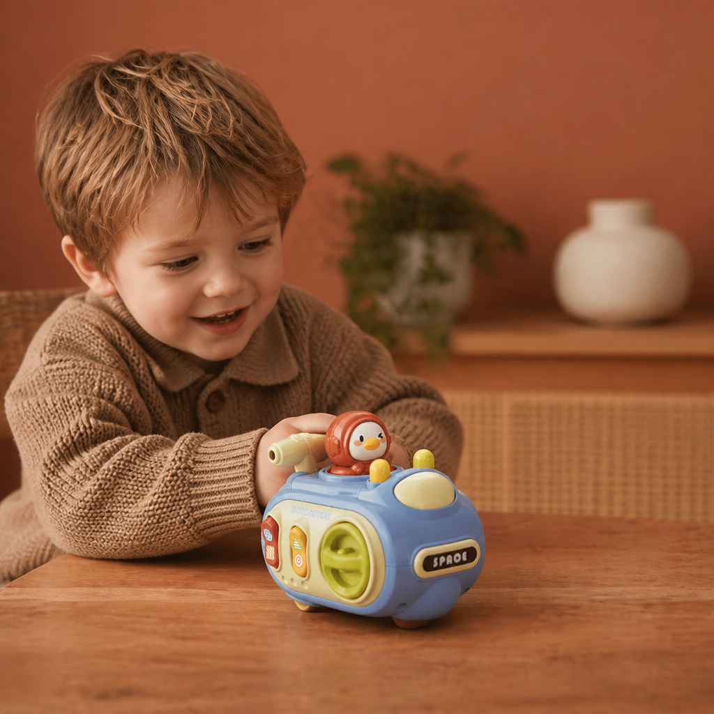 5-in-1 Press & Go Busy Car Toy for Fine Motor Skills Development