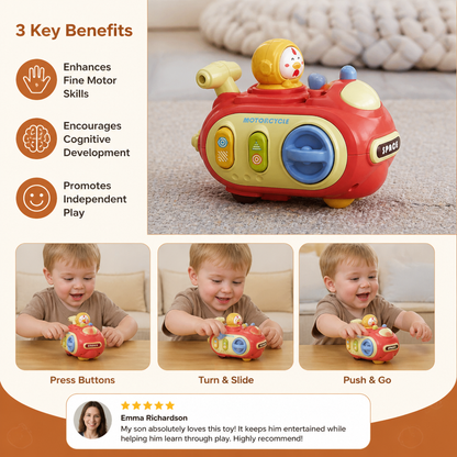 5-in-1 Press & Go Busy Car Toy for Fine Motor Skills Development