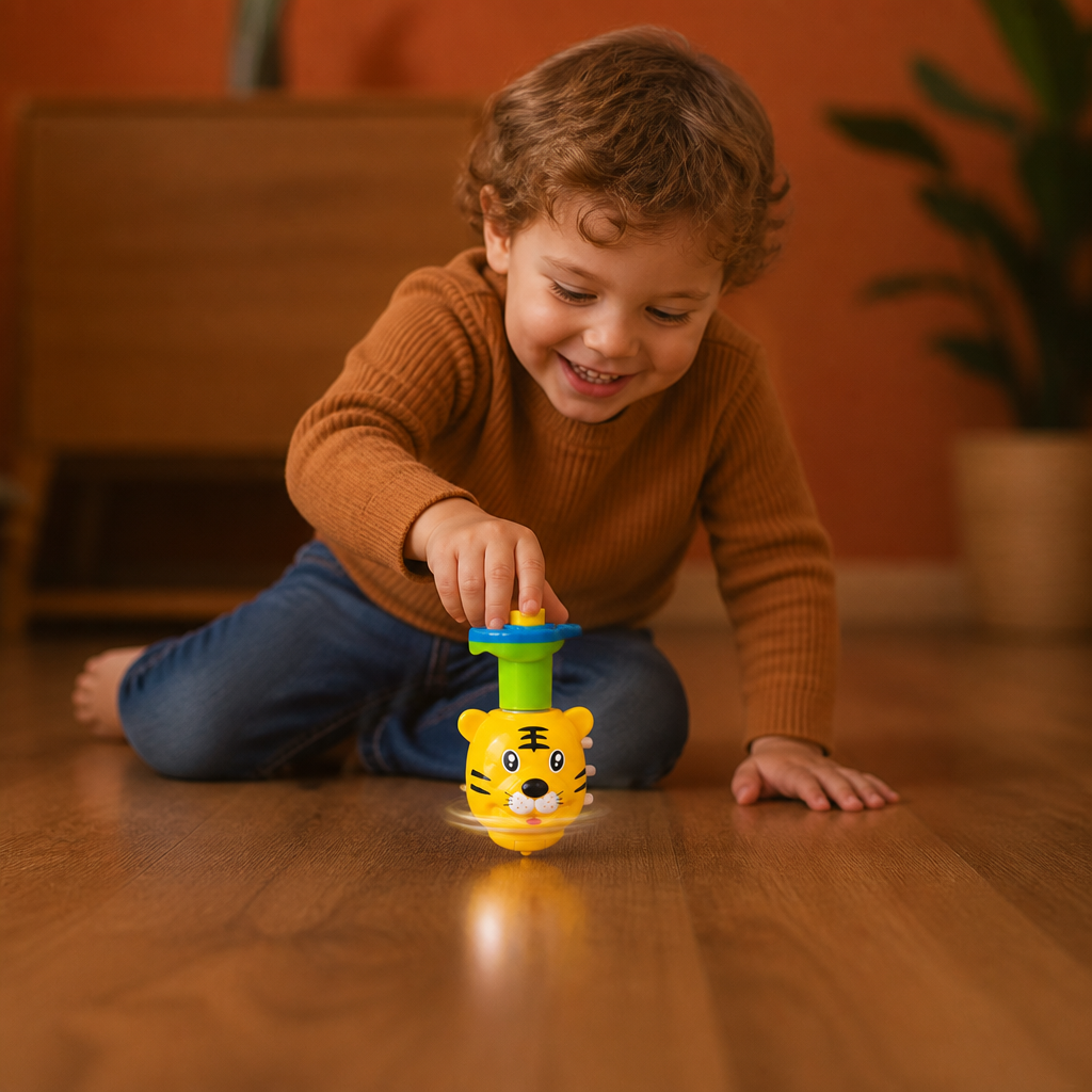 Interactive Light-Up Musical Spinning Top Toy for Kids