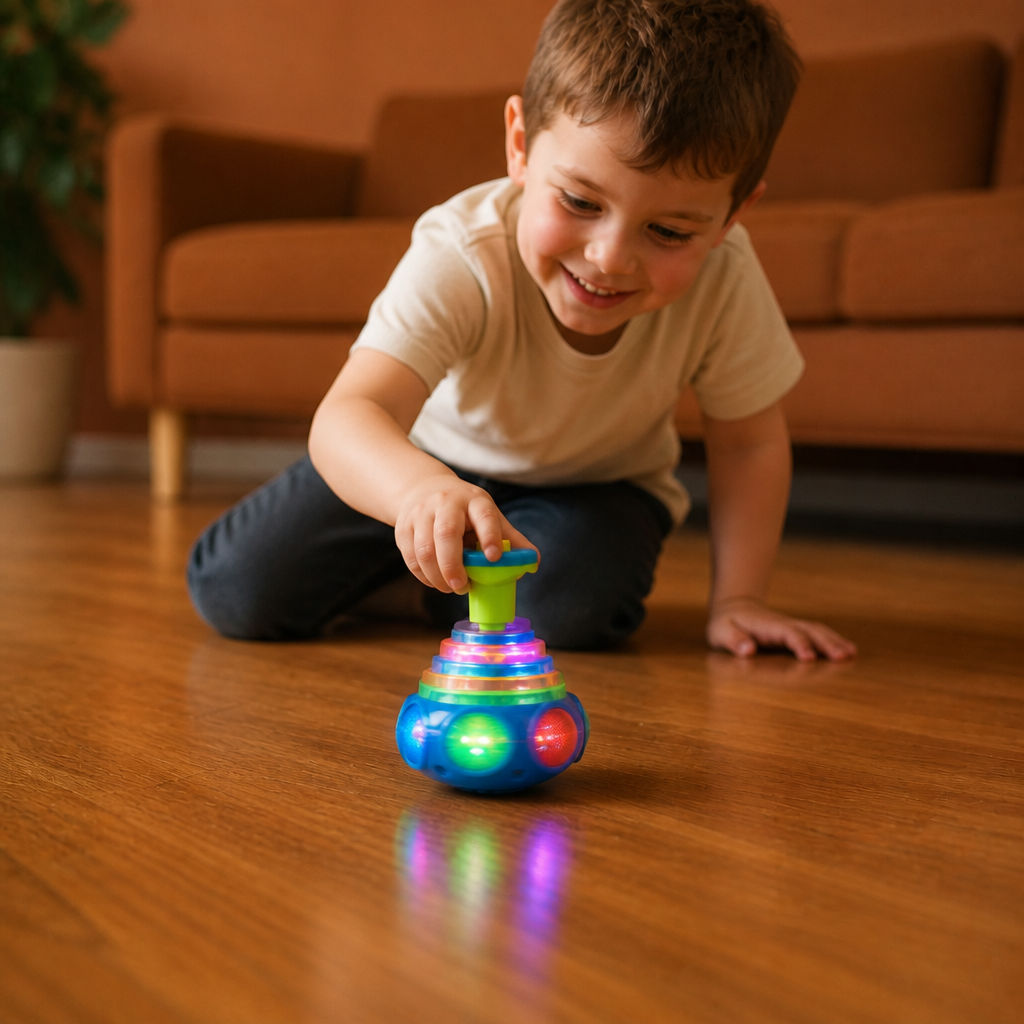 Interactive Light-Up Musical Spinning Top Toy for Kids