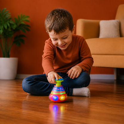 Interactive Light-Up Musical Spinning Top Toy for Kids