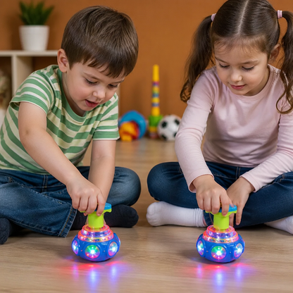 Interactive Light-Up Musical Spinning Top Toy for Kids