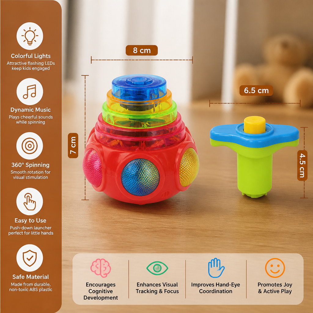 Interactive Light-Up Musical Spinning Top Toy for Kids