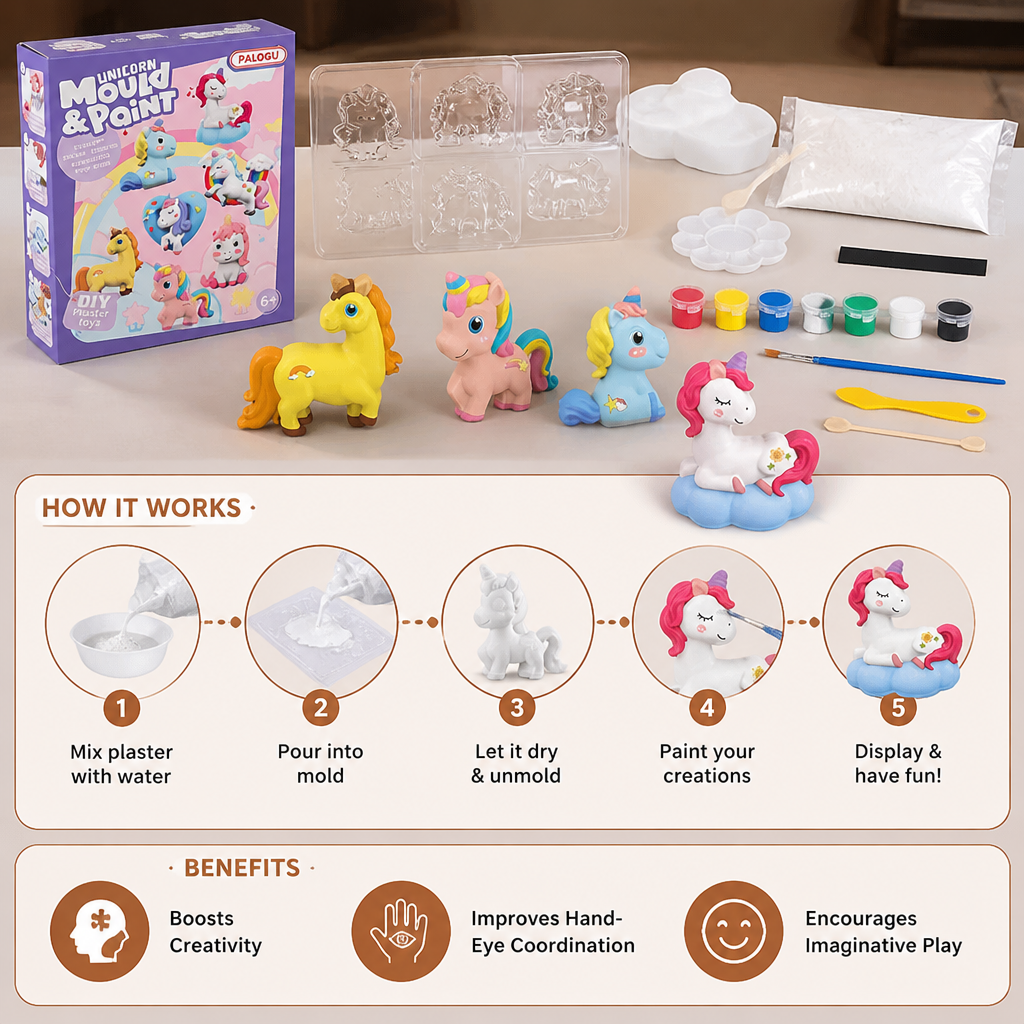 DIY Animal Plaster Painting Kit – Mold, Paint & Create Craft Set for Kids