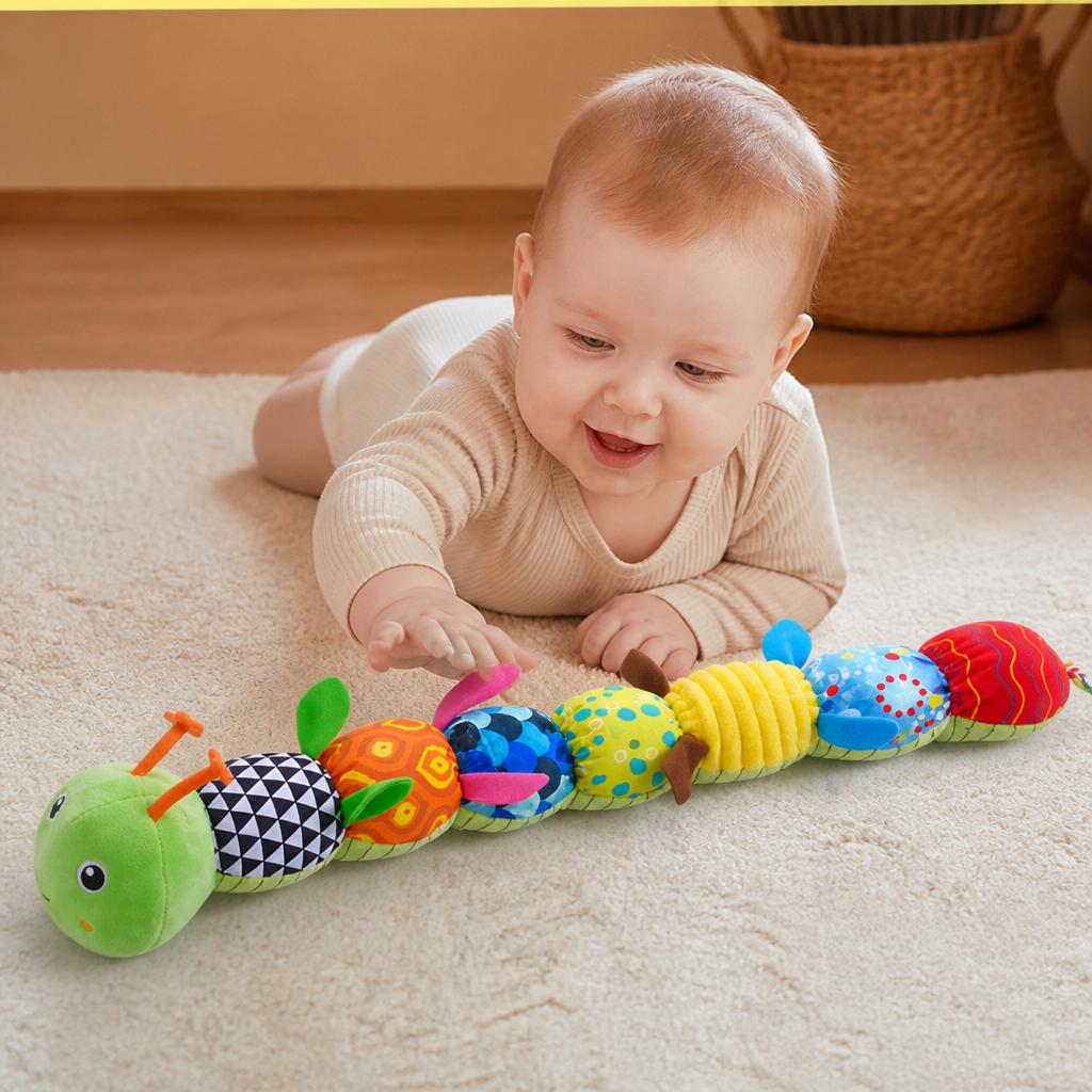 Sensory Plush Rattle and Music Caterpillar