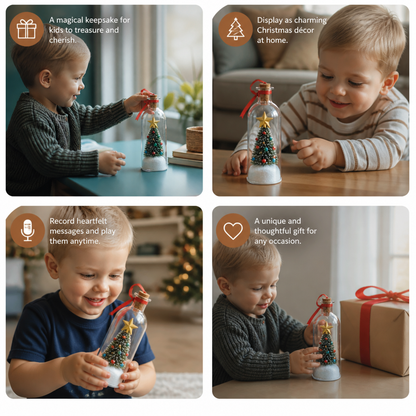 Recordable Christmas Message-in-a-Bottle Ornament with Voice Playback