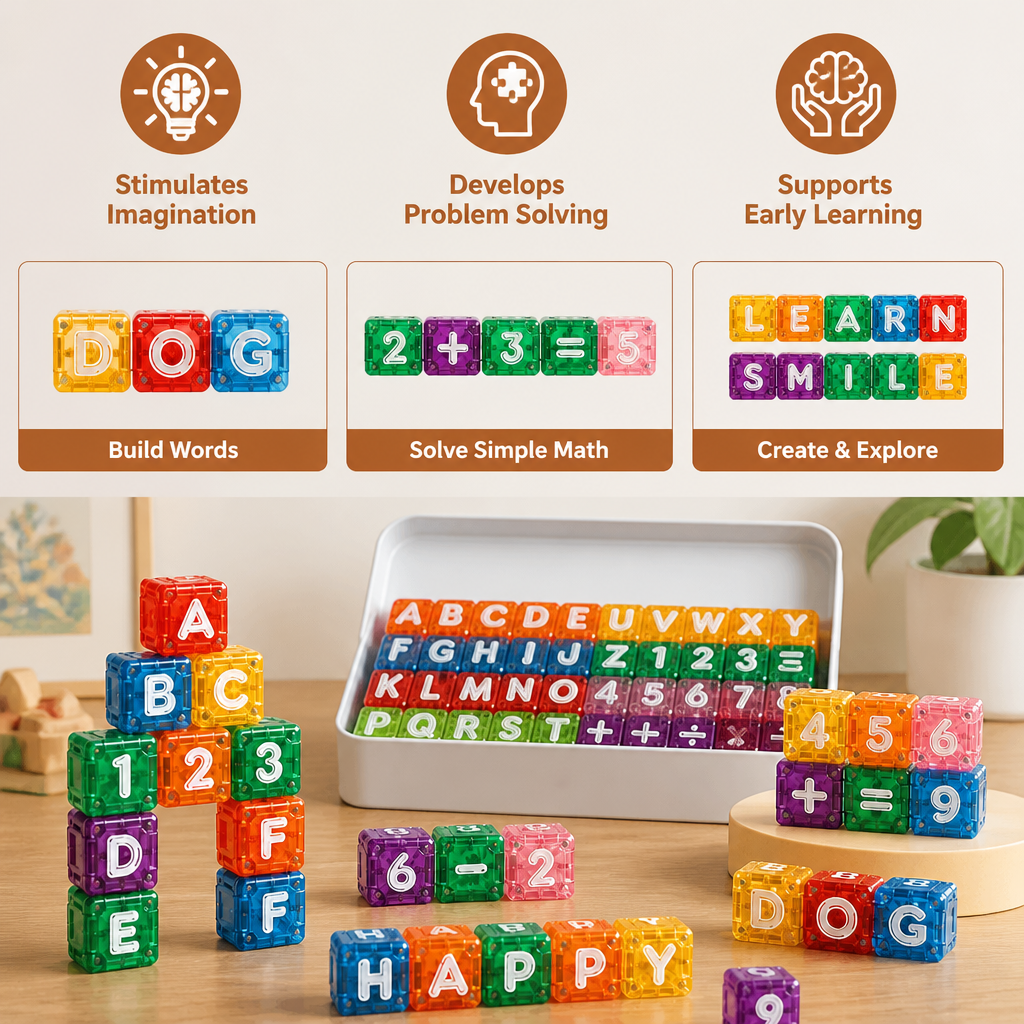 40-Piece Magnetic Letters & Numbers Learning Set – Montessori STEM Toy for Kids