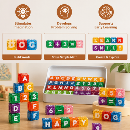 40-Piece Magnetic Letters & Numbers Learning Set – Montessori STEM Toy for Kids