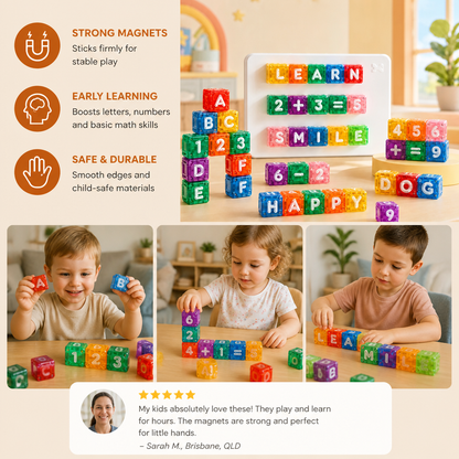 40-Piece Magnetic Letters & Numbers Learning Set – Montessori STEM Toy for Kids