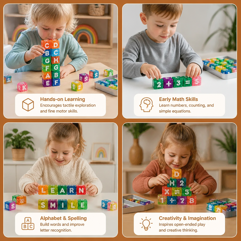 40-Piece Magnetic Letters & Numbers Learning Set – Montessori STEM Toy for Kids