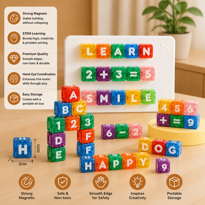 40-Piece Magnetic Letters & Numbers Learning Set – Montessori STEM Toy for Kids