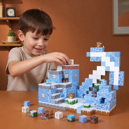 100-Piece Magnetic Building Cube Set – Montessori STEM Construction Toy for Kids