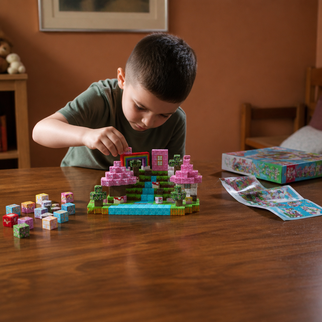 100-Piece Magnetic Building Cube Set – Montessori STEM Construction Toy for Kids