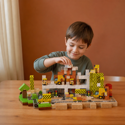 100-Piece Magnetic Building Cube Set – Montessori STEM Construction Toy for Kids