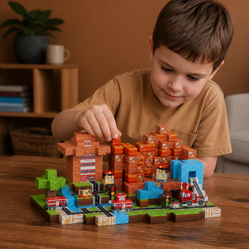 100-Piece Magnetic Building Cube Set – Montessori STEM Construction Toy for Kids