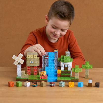 100-Piece Magnetic Building Cube Set – Montessori STEM Construction Toy for Kids