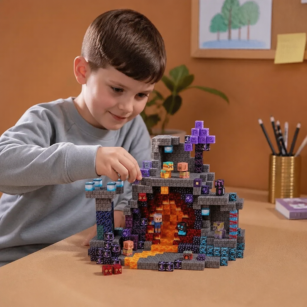 100-Piece Magnetic Building Cube Set – Montessori STEM Construction Toy for Kids