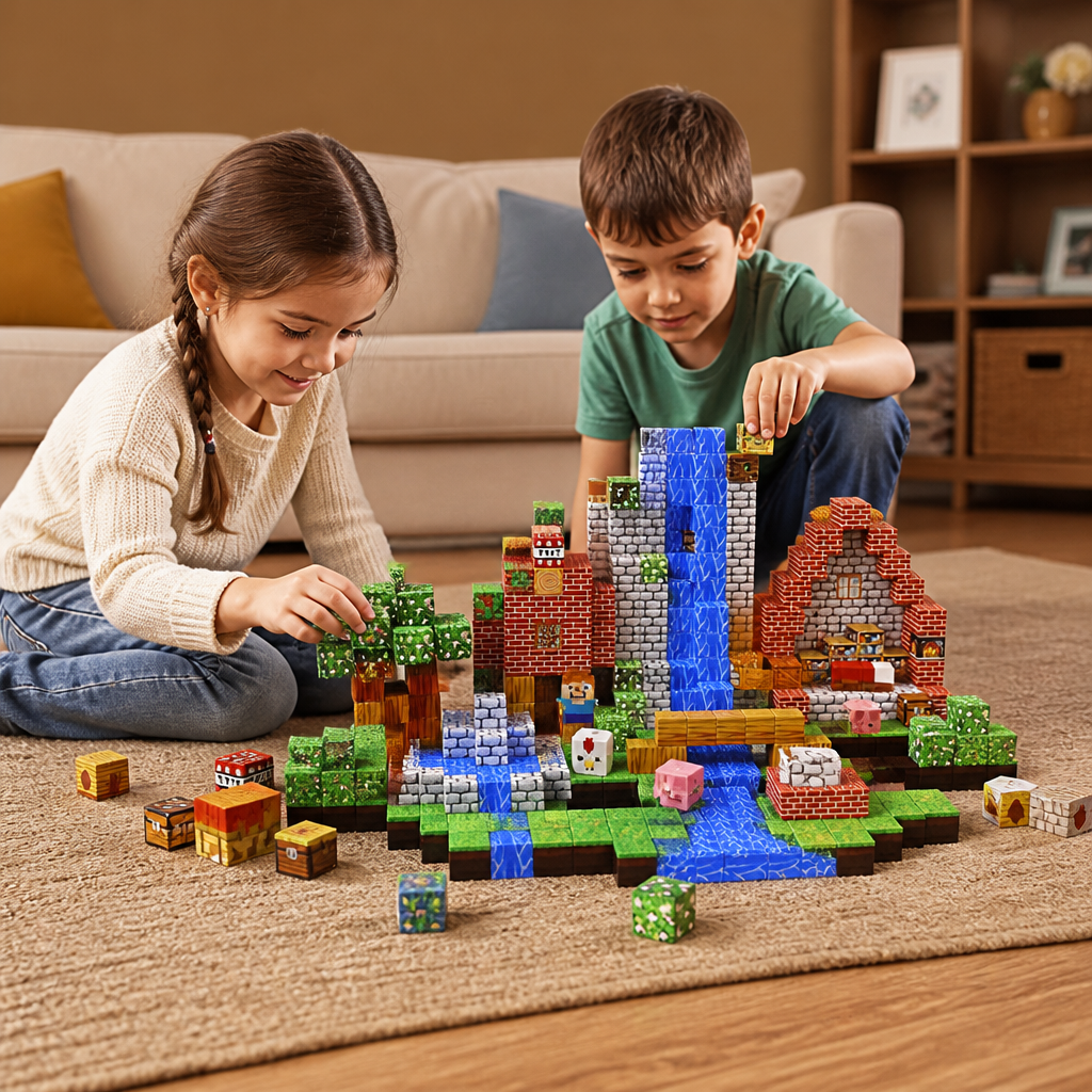 100-Piece Magnetic Building Cube Set – Montessori STEM Construction Toy for Kids