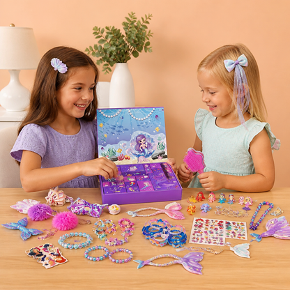24-Day Mermaid Advent Calendar with Hair Accessories, Stickers & Surprise Gifts