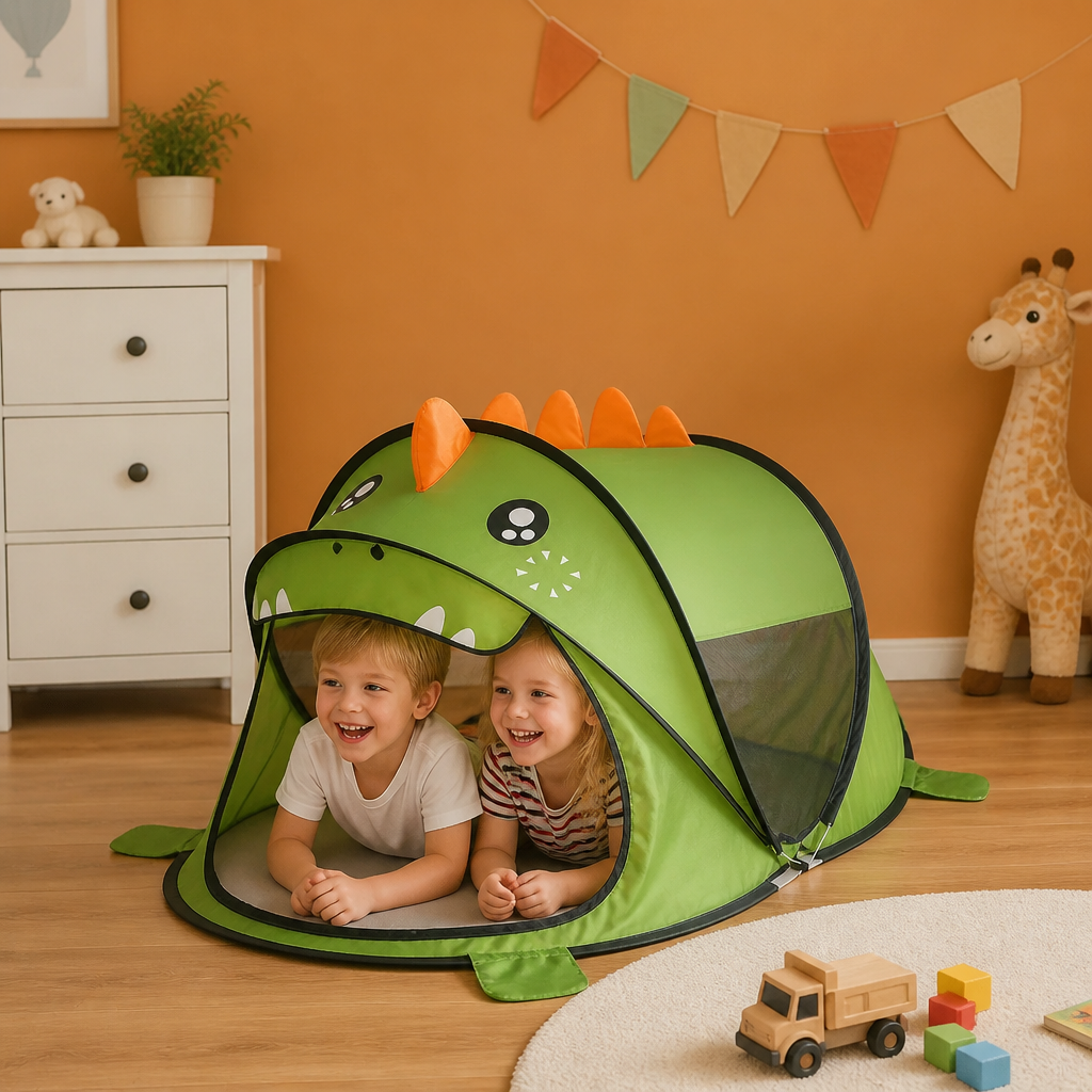 Foldable Dino Play Tent for Kids – Perfect for Warm Days & Cozy Playtime