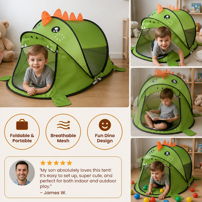 Foldable Dino Play Tent for Kids – Perfect for Warm Days & Cozy Playtime