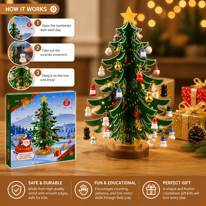24-Day Mini Christmas Tree Ornament Advent Calendar for Kids