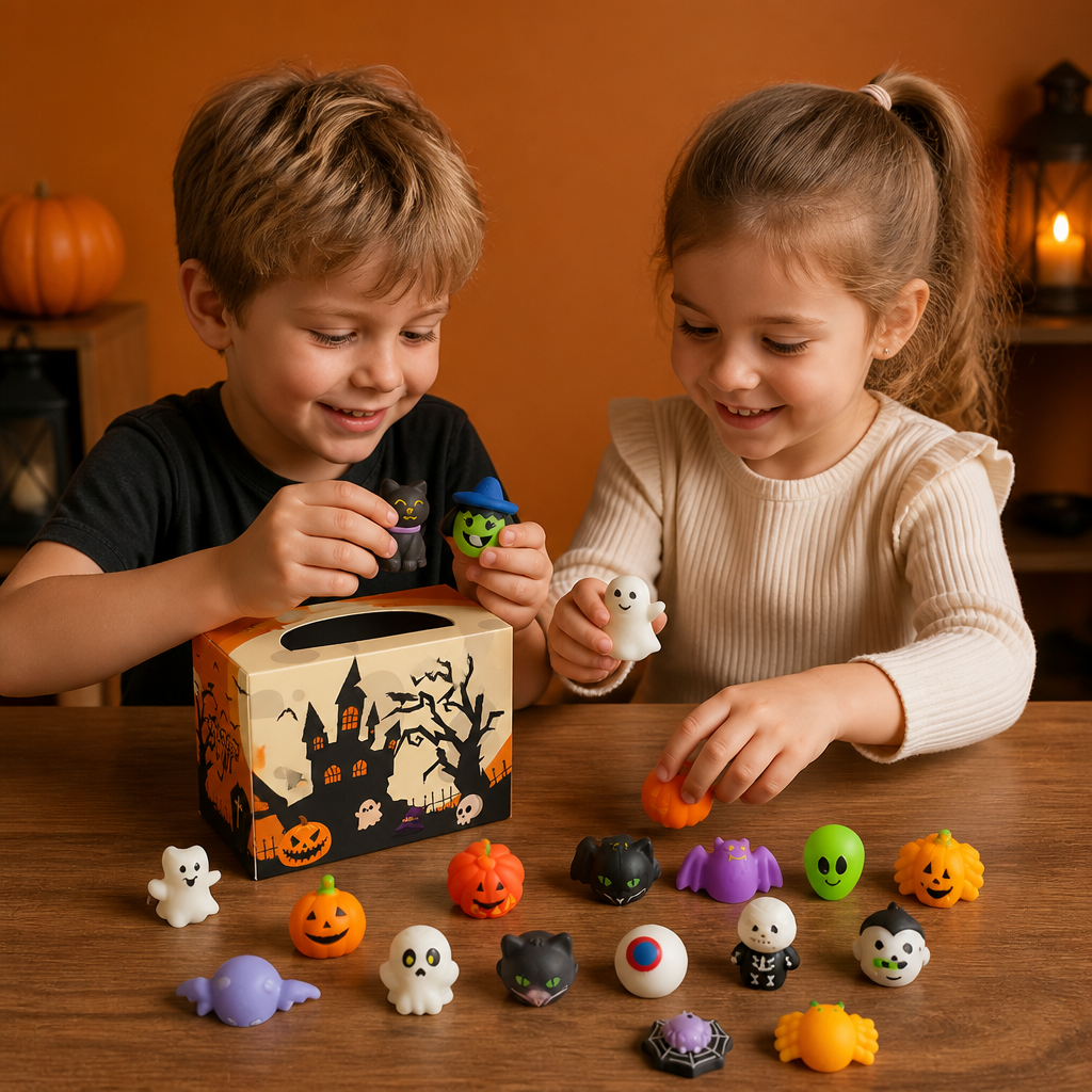 Washable & Reusable Halloween Squishy Toy Set for Party Favors and Trick-or-Treating