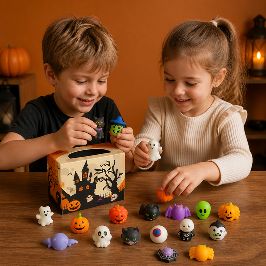 Washable & Reusable Halloween Squishy Toy Set for Party Favors and Trick-or-Treating