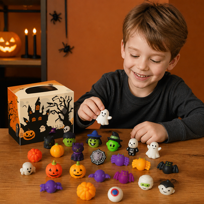 Washable & Reusable Halloween Squishy Toy Set for Party Favors and Trick-or-Treating