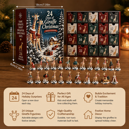 24-Day Christmas Giraffe Figurine Advent Calendar