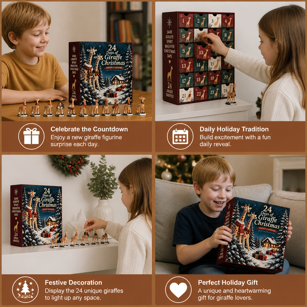 24-Day Christmas Giraffe Figurine Advent Calendar