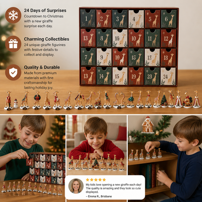 24-Day Christmas Giraffe Figurine Advent Calendar