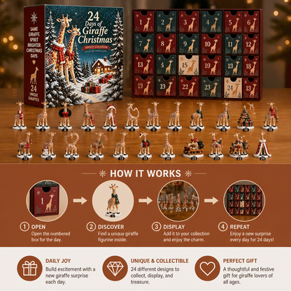 24-Day Christmas Giraffe Figurine Advent Calendar