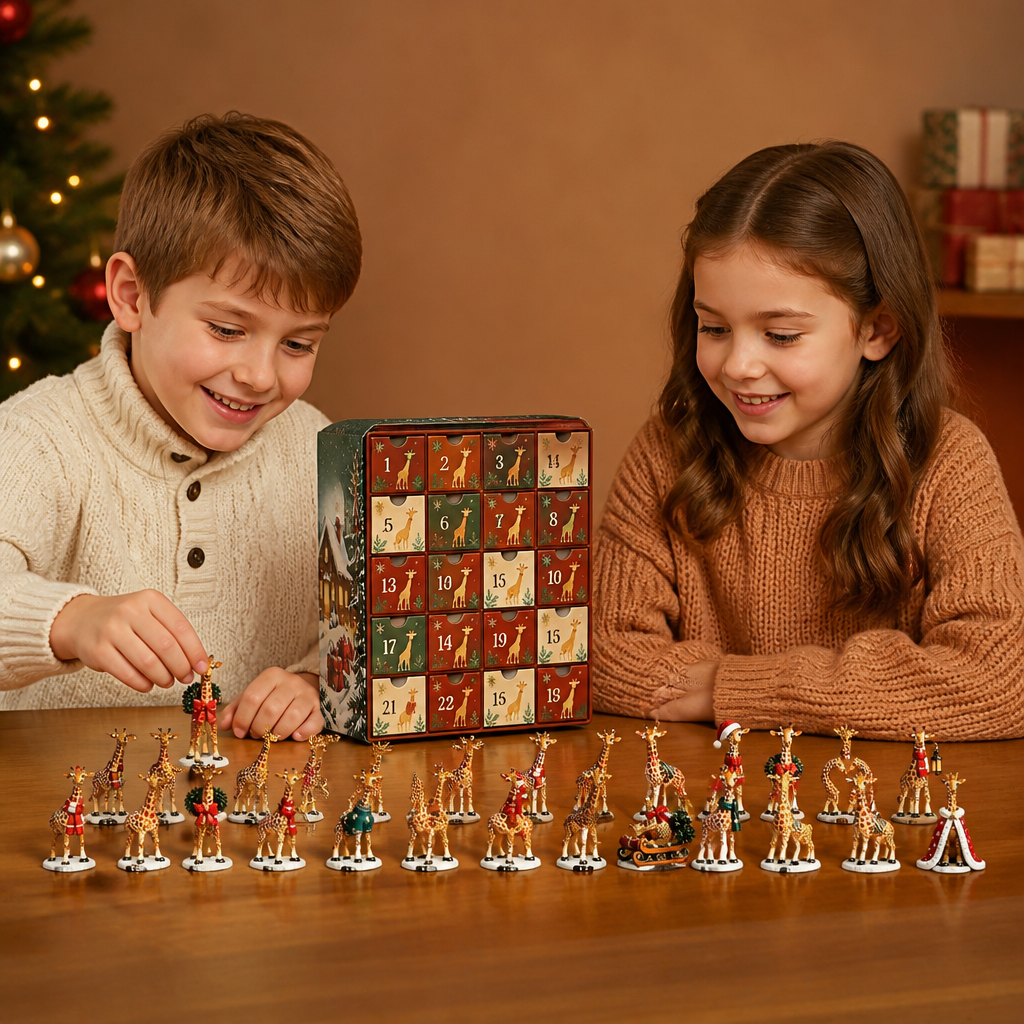 24-Day Christmas Giraffe Figurine Advent Calendar