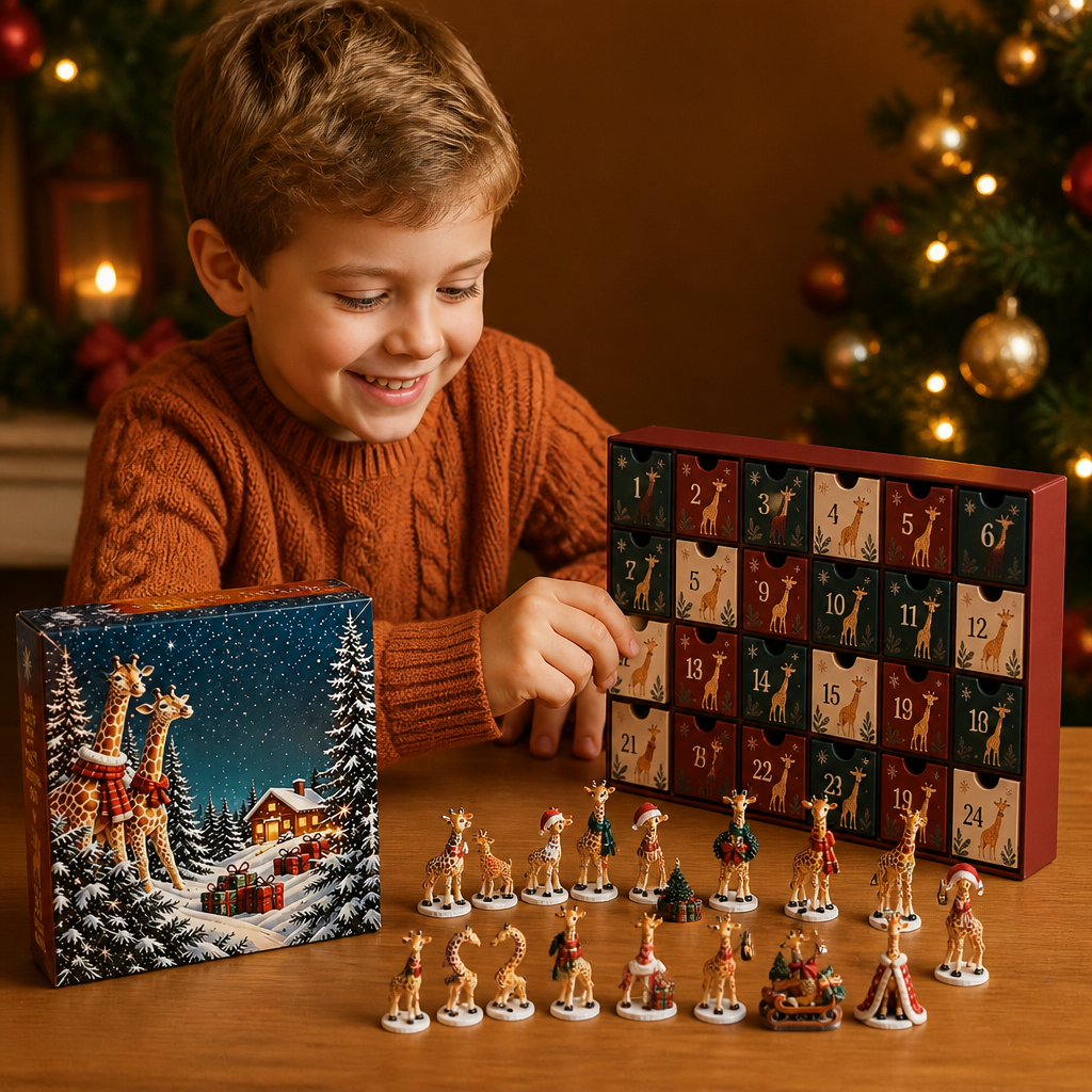 24-Day Christmas Giraffe Figurine Advent Calendar