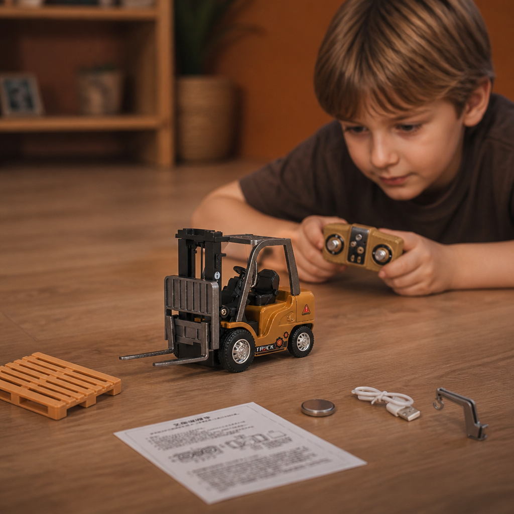 1:64 Scale RC Construction Vehicles – Forklift, Excavator, Dump Truck & Bulldozer