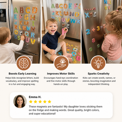 Animal Alphabet & Number Fridge Magnets – Kids’ Spelling and Learning Set