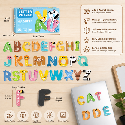 Animal Alphabet & Number Fridge Magnets – Kids’ Spelling and Learning Set