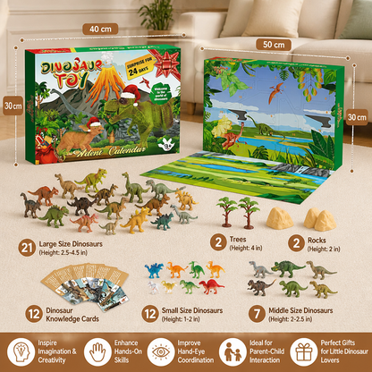 24-Day Dinosaur Toy Advent Calendar with Surprise Figures