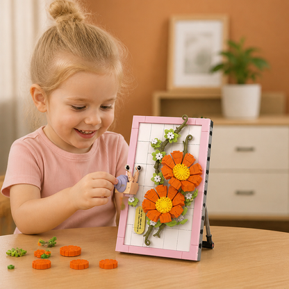 DIY 3D Nature Frame Building Blocks Set – Flowers & Insects