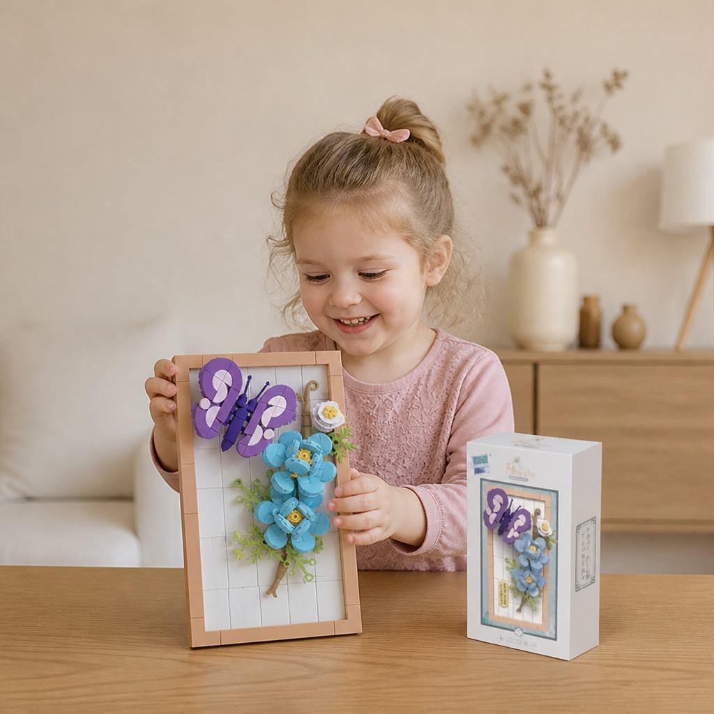 DIY 3D Nature Frame Building Blocks Set – Flowers & Insects