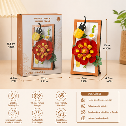 DIY 3D Nature Frame Building Blocks Set – Flowers & Insects