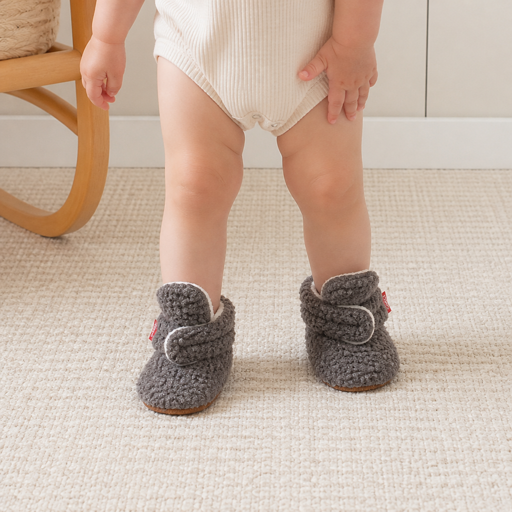 Warm & Cozy Sherpa Baby Booties for Winter
